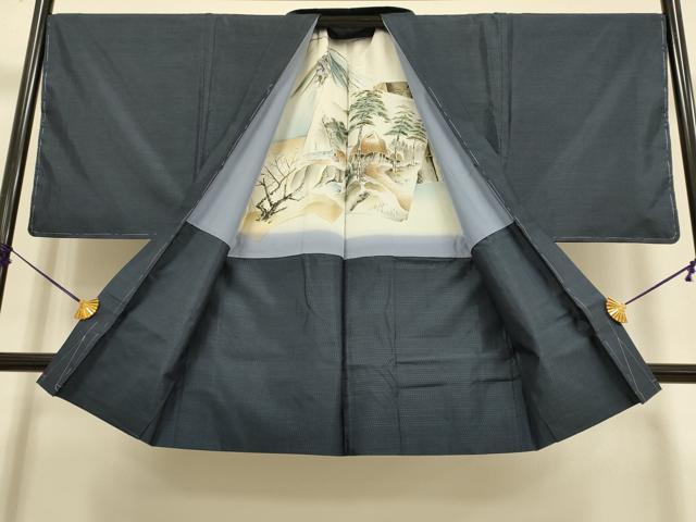 平和屋着物●極上 男性 本場大島紬 アンサンブル 長羽織 逸品 未使用 DZAB4725kh6
