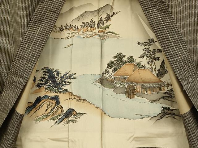 平和屋着物●極上 男性 本場大島紬 アンサンブル 証紙付き 逸品 DZAB4733kh6