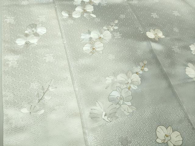 平和屋本店●極上 訪問着 総刺繍 胡蝶蘭 暈し染め 金銀糸 ロング丈 逸品 DZAB4740kh6