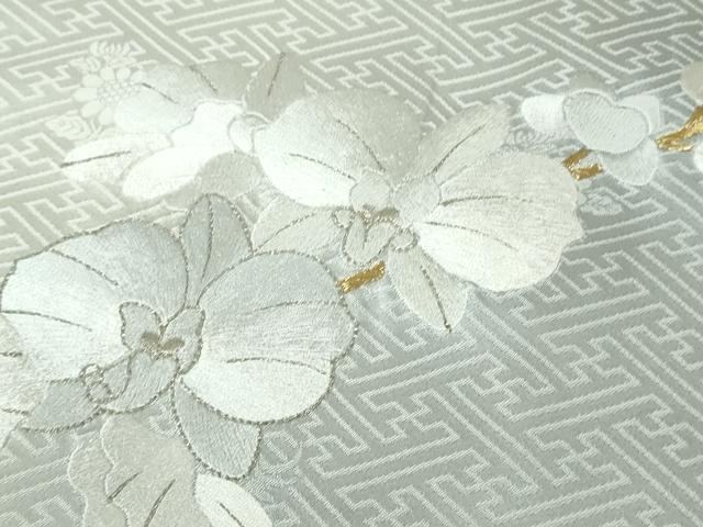 平和屋本店●極上 訪問着 総刺繍 胡蝶蘭 暈し染め 金銀糸 ロング丈 逸品 DZAB4740kh6