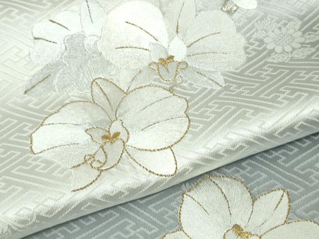 平和屋本店●極上 訪問着 総刺繍 胡蝶蘭 暈し染め 金銀糸 ロング丈 逸品 DZAB4740kh6