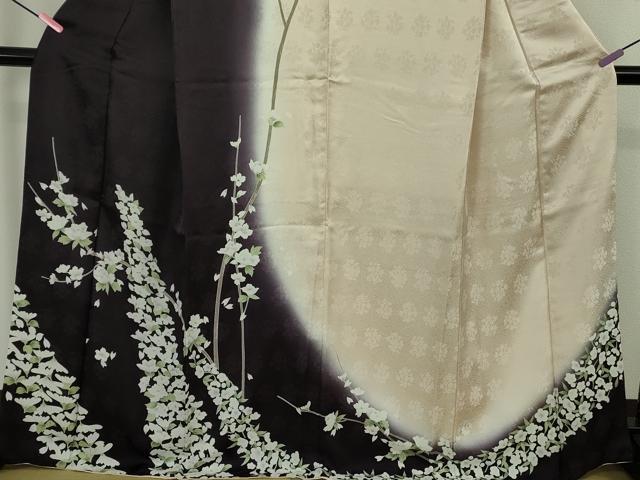 平和屋本店●極上 訪問着 友禅 枝花文 暈し染め 逸品 DZAB4745kh6