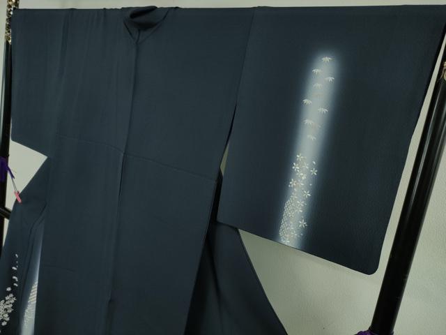 平和屋着物●極上 訪問着 背抜き仕立て 総刺繍 吉祥笹花文 暈し染め 金銀糸 逸品 DZAB4746kh6