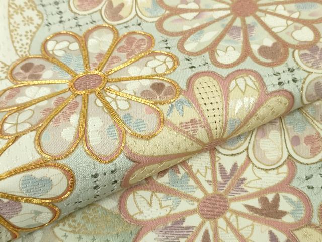 平和屋本店●極上 中国三大刺繍 スワトウ刺繍 訪問着 駒刺繍 作家物 道長花文 スモークブルー色地 暈し染め 金糸 逸品 DZAB4748kh6