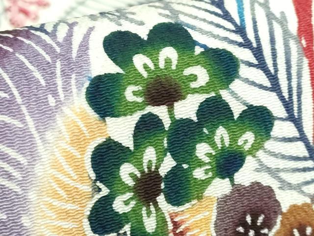 平和屋本店●最高級 城間栄順 本場琉球紅型 九寸開き名古屋帯 染と織 琉藍 伊と幸 草花文 証紙・紙タグ付き 逸品 DZAB4798kh6