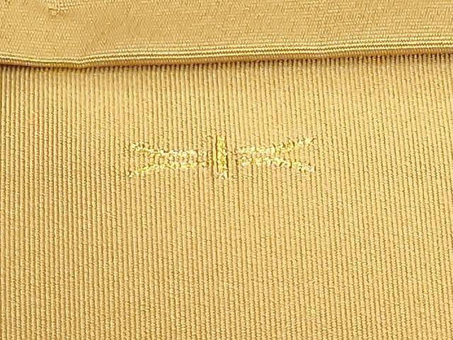 平和屋着物●極上 西陣 小川英謹製 爪掻き本綴れ つけ帯 笹竹 金糸 逸品 DZAB4801kh6