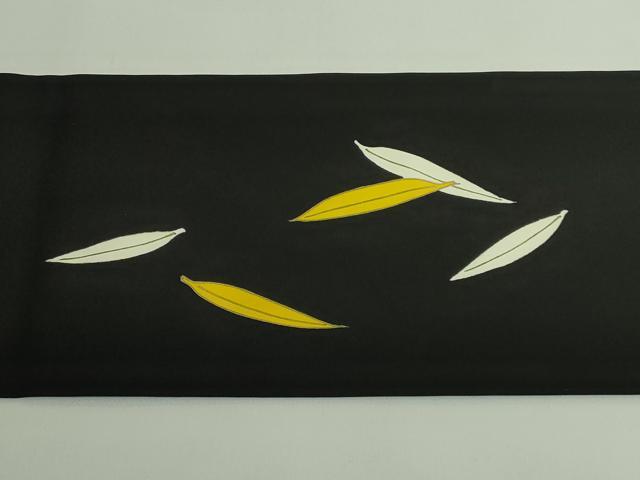 平和屋本店●極上 銀座 志ま亀 塩瀬 九寸名古屋帯 かぐや姫 黒地 金彩 たとう紙付き 逸品 DZAB4809kh6