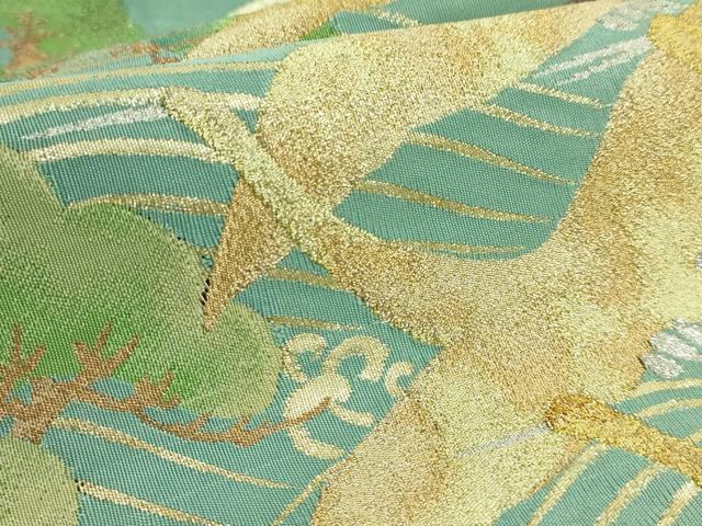平和屋着物●極上 西陣最高峰・北尾織物匠 六通柄袋帯 琳派松鶴文 金銀糸 逸品 DZAB4811kh6