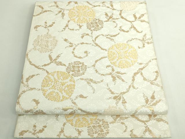平和屋着物●極上 六通柄袋帯 花唐草 金糸 逸品 DZAB4815kh6
