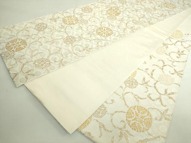 平和屋着物●極上 六通柄袋帯 花唐草 金糸 逸品 DZAB4815kh6