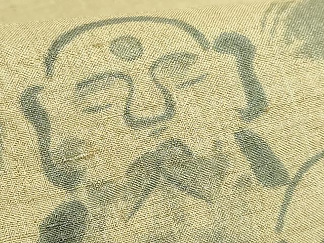 平和屋着物●極上 野蚕糸工房 太鼓柄袋帯 作家物 真綿紬 地蔵 証紙付き 逸品 DZAB4823kh6