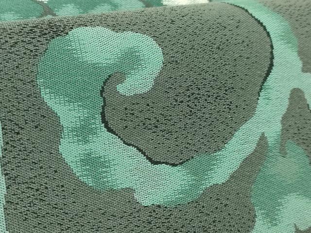 平和屋本店●極上 西陣 木野織物 菱屋善兵衛謹製 両面 六通柄袋帯 花唐草 黒地 銀糸 逸品 DZAB4825kh6