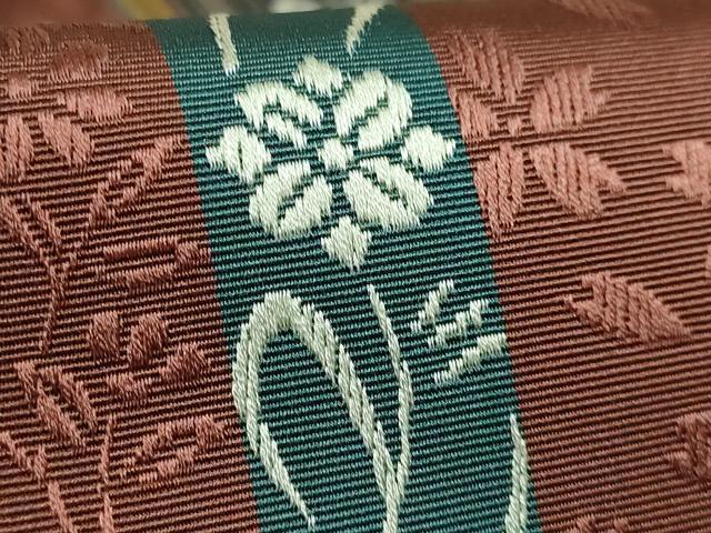 平和屋着物●極上 本場筑前博多織 両面 全通柄袋帯 花間道 逸品 DZAB4827kh6