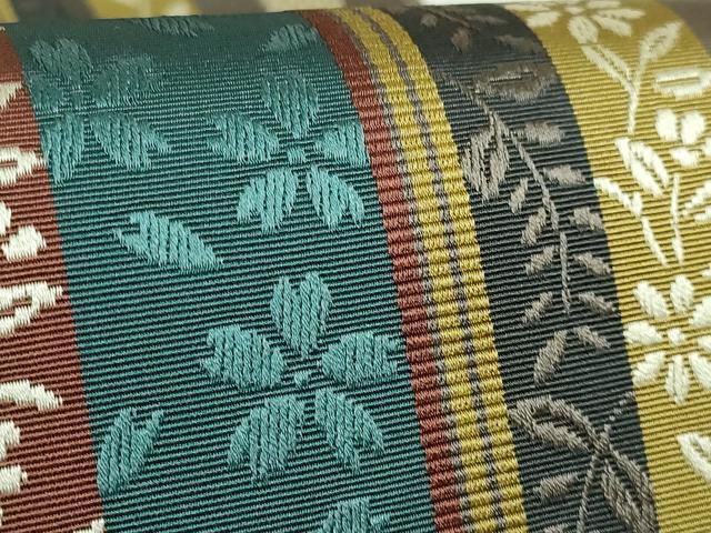平和屋着物●極上 本場筑前博多織 両面 全通柄袋帯 花間道 逸品 DZAB4827kh6