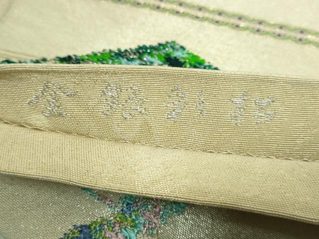 平和屋本店●極上 二代目・龍村平蔵 龍村光翔 太鼓柄 本袋帯 金銀彩松 共箱付き 逸品 DZAB4840kh6
