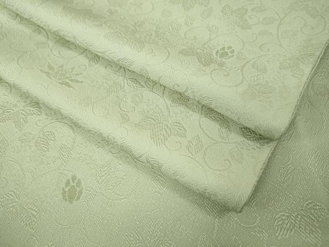 平和屋着物●極上 無地絵羽訪問着 桐唐草地紋 色無地 柳鼠色 反端付き ロング丈 逸品 未使用 DZAB4852kh6