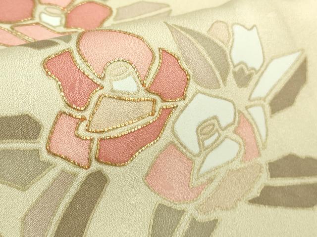 平和屋本店●極上 訪問着 駒刺繍 椿 暈し染め 金彩 三越扱い 逸品 DZAB4857kh6