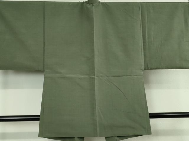 平和屋着物∞極上 男性 長羽織 紬地 深川鼠色地 逸品 DZAB4883kh6
