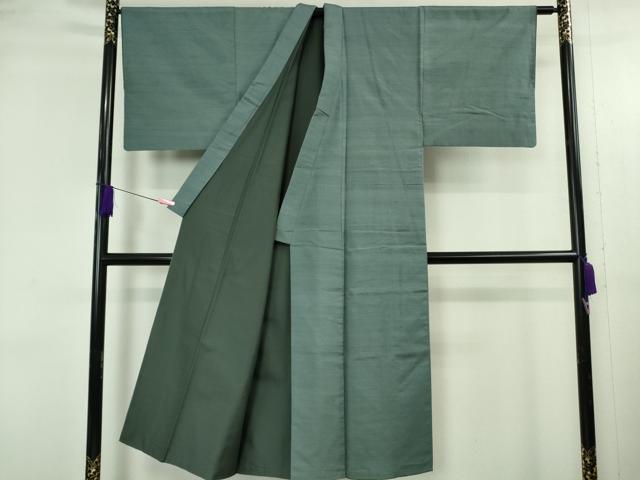 平和屋着物●極上 男性 菅原工房 漢方染紬 ひら織 錦秀 明華 色無地 御召御納戸色 証紙付き 逸品 DZAB4887kh6