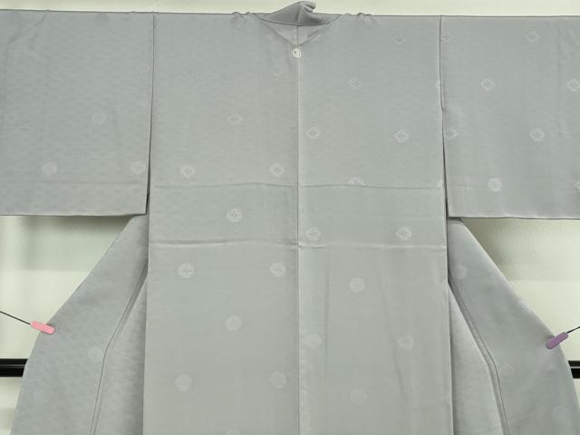 平和屋本店●極上 創業460年・千總 色無地 花菱地紋 灰青色 松坂屋扱い 反端付き 逸品 未使用 DZAB4890kh6
