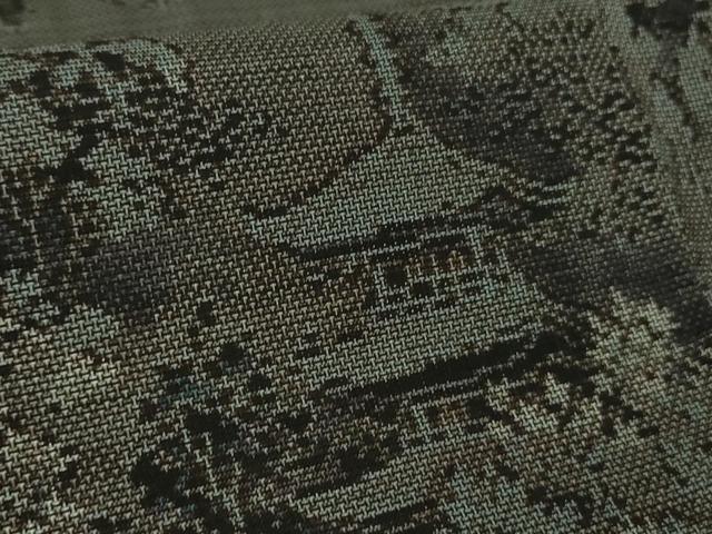 平和屋着物●極上 都喜ヱ門 本場大島紬 天上総絣 9マルキ 純泥染 京都名勝十五景 藤絹織物謹製 証紙付き 逸品 未使用 DZAB4892kh6