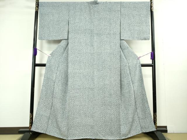 平和屋本店●極上 藍造り国選定無形文化財 藍師・佐藤昭人 藍香房 小紋 氷割文 逸品 未使用 DZAB4898kh6