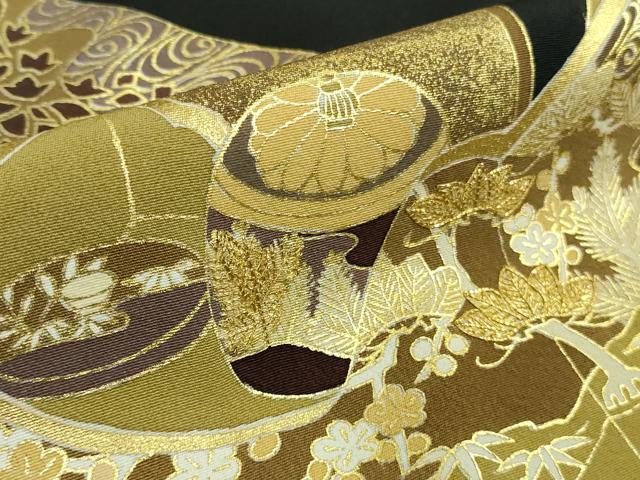 平和屋本店●極上 創業460年・千總 訪問着 駒刺繍 誰が袖 金彩 逸品 DZAB4907kh6
