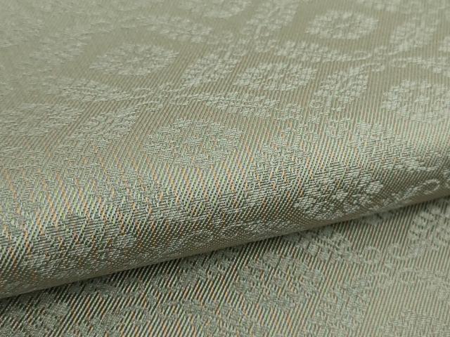 平和屋着物●極上 お召 花菱地紋 茶鼠色 逸品 DZAB4918kh6
