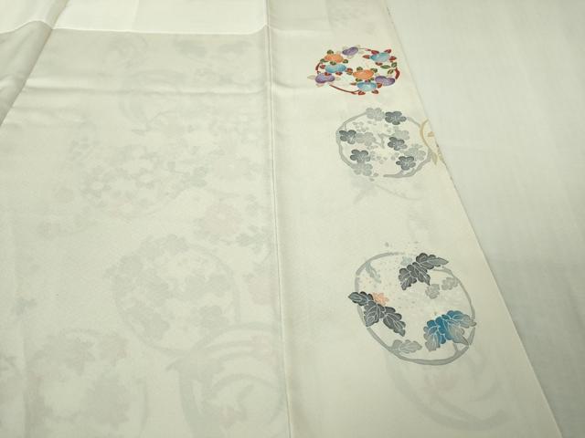 平和屋本店●極上 訪問着 友禅 花丸文 胡粉色地 金彩 逸品 DZAB4928kh6