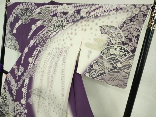 平和屋着物●極上 訪問着 辻が花 地紙 暈し染め ロング丈 逸品 新品 DZAB4930kh6