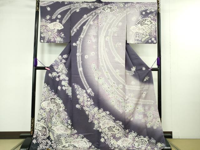 平和屋着物●極上 訪問着 辻が花 地紙花文 暈し染め ロング丈 逸品 新品 DZAB4931kh6