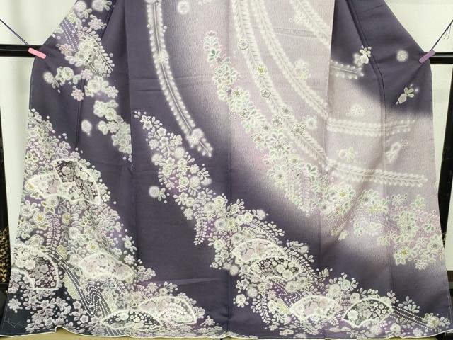 平和屋着物●極上 訪問着 辻が花 地紙花文 暈し染め ロング丈 逸品 新品 DZAB4931kh6