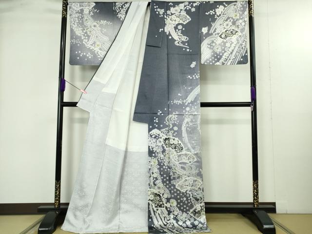 平和屋着物●極上 訪問着 辻が花 地紙 暈し染め ロング丈 逸品 新品 DZAB4933kh6