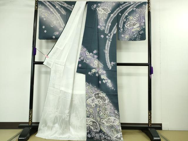 平和屋着物●極上 訪問着 辻が花 地紙 暈し染め ロング丈 逸品 新品 DZAB4934kh6