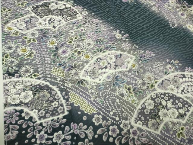 平和屋着物●極上 訪問着 辻が花 地紙 暈し染め ロング丈 逸品 新品 DZAB4934kh6