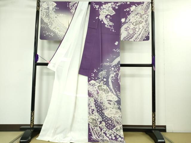 平和屋着物●極上 訪問着 辻が花 地紙 暈し染め ロング丈 逸品 新品 DZAB4936kh6
