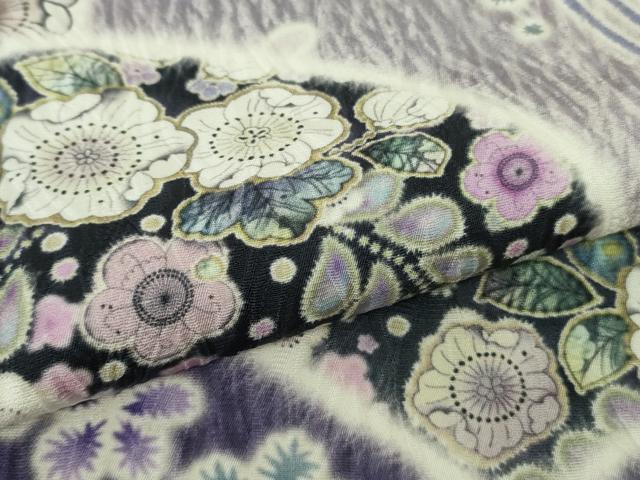 平和屋着物●極上 訪問着 辻が花 地紙 暈し染め ロング丈 逸品 新品 DZAB4943kh6