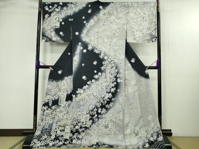 平和屋着物●極上 訪問着 辻が花 破れ色紙重ね 暈し染め ロング丈 逸品 新品 DZAB4946kh6