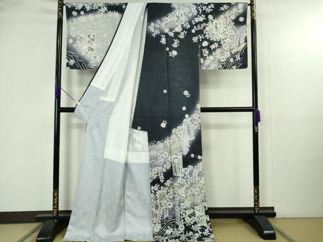 平和屋着物●極上 訪問着 辻が花 破れ色紙重ね 暈し染め ロング丈 逸品 新品 DZAB4946kh6