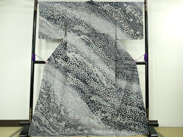 平和屋着物●極上 訪問着 辻が花 立波花文 暈し染め ロング丈 逸品 新品 DZAB4947kh6