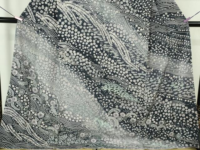 平和屋着物●極上 訪問着 辻が花 立波花文 暈し染め ロング丈 逸品 新品 DZAB4947kh6