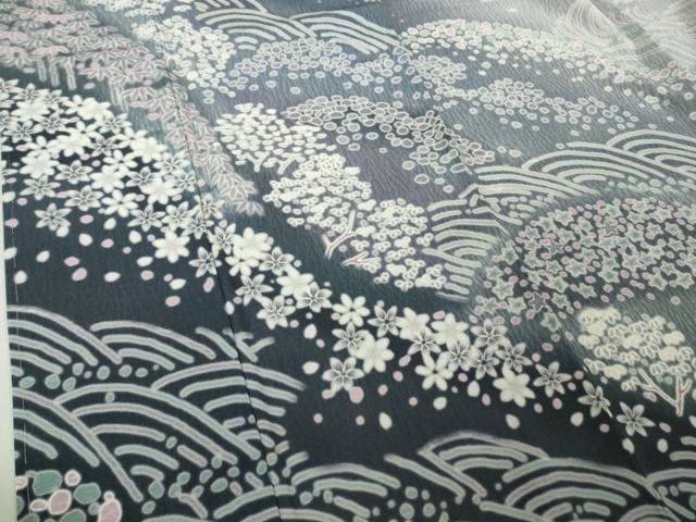 平和屋着物●極上 訪問着 立波笹花文 暈し染め ロング丈 逸品 新品 DZAB4948kh6