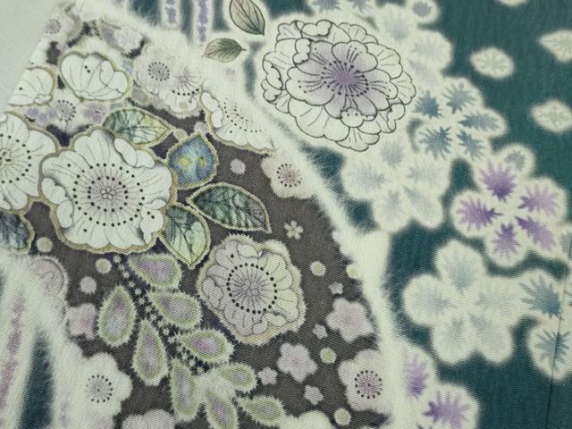 平和屋着物●極上 訪問着 辻が花 地紙 暈し染め ロング丈 逸品 新品 DZAB4950kh6