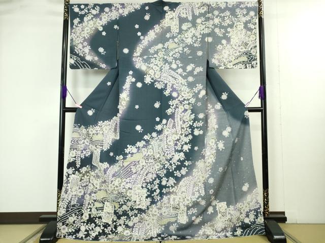 平和屋着物●極上 訪問着 辻が花 破れ色紙重ね 暈し染め ロング丈 逸品 新品 DZAB4951kh6