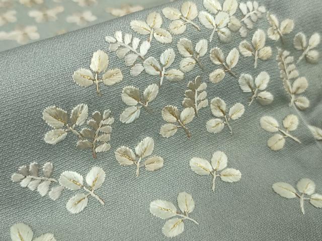 平和屋着物●極上 訪問着 総手刺繍 花笹山文 淡藤色地 金糸 逸品 DZAB4971kh6