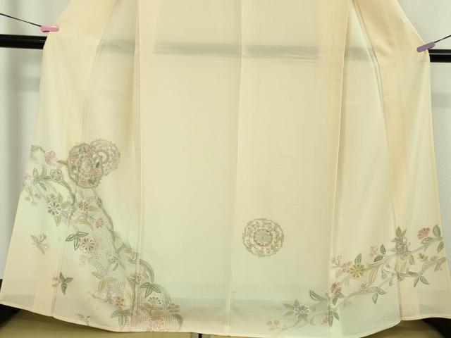 平和屋本店*極上 夏物 中国三大刺繍 スワトウ刺繍 汕頭刺繍 訪問着 絽 花唐草文 暈し染め 金糸 逸品 DZAB4979kh6
