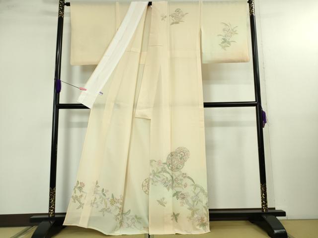 平和屋本店*極上 夏物 中国三大刺繍 スワトウ刺繍 汕頭刺繍 訪問着 絽 花唐草文 暈し染め 金糸 逸品 DZAB4979kh6