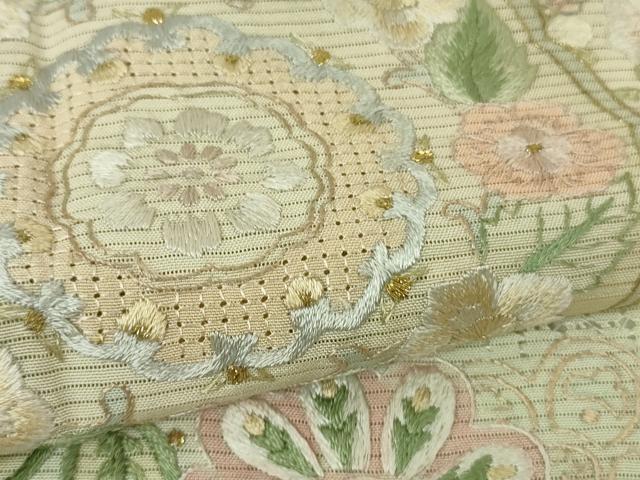 平和屋本店*極上 夏物 中国三大刺繍 スワトウ刺繍 汕頭刺繍 訪問着 絽 花唐草文 暈し染め 金糸 逸品 DZAB4979kh6
