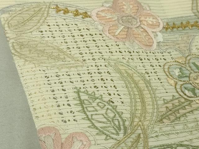 平和屋本店*極上 夏物 中国三大刺繍 スワトウ刺繍 汕頭刺繍 訪問着 絽 花唐草文 暈し染め 金糸 逸品 DZAB4979kh6