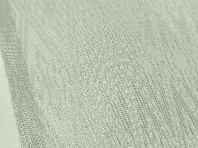 平和屋本店*極上 夏物 京都・西陣 織元ブランド 泰流舎 夏お召 菱紋紗 色無地 白鼠色 証紙付き 逸品 DZAB4987kh6